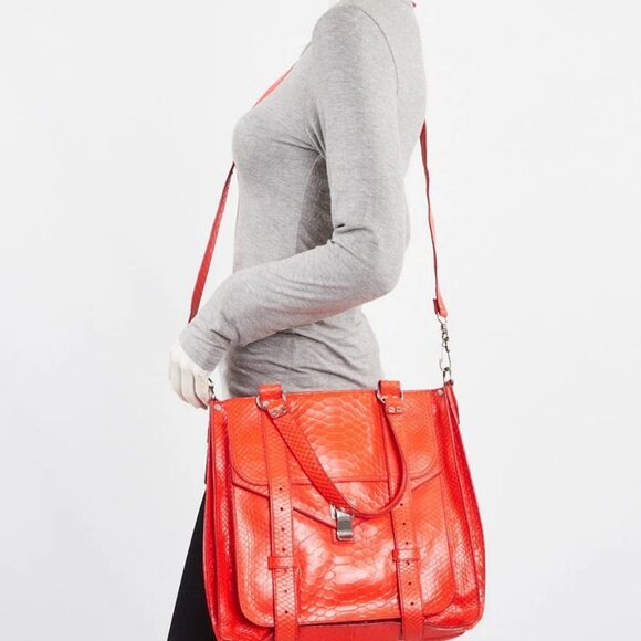 Proenza Schouler Red Python PS1 Tote Bag - Picture 2 of 12